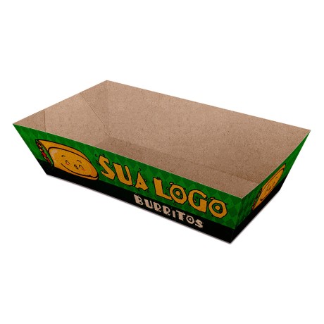 DELIVERY EMBALAGENS PARA DELIVERY PERSONALIZADAS KRAFT 250G BURRITO E TORTILHA PEQUENA Colorido frente - 250 un.