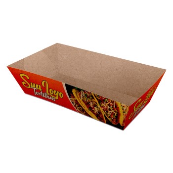 DELIVERY EMBALAGENS PARA DELIVERY PERSONALIZADAS KRAFT 250G BURRITO E TORTILHA PEQUENA Colorido frente - 50 un.