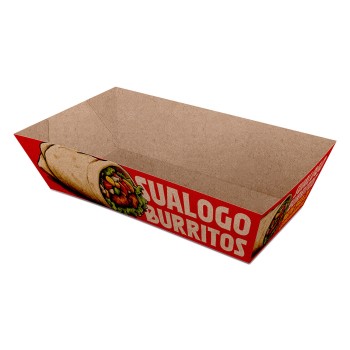 DELIVERY EMBALAGENS PARA DELIVERY PERSONALIZADAS KRAFT 250G BURRITO E TORTILHA PEQUENA Colorido frente - 25 un.