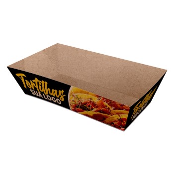 DELIVERY EMBALAGENS PARA DELIVERY PERSONALIZADAS KRAFT 250G BURRITO E TORTILHA PEQUENA Colorido frente - 500 un.