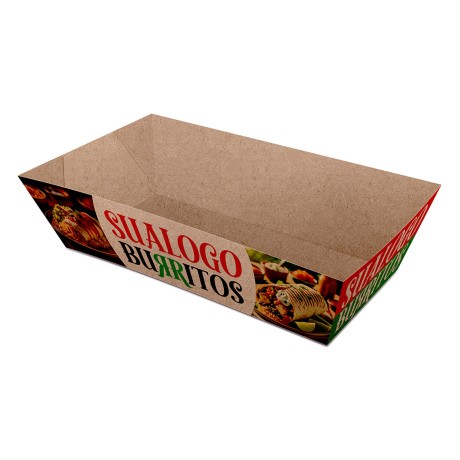 DELIVERY EMBALAGENS PARA DELIVERY PERSONALIZADAS KRAFT 250G BURRITO E TORTILHA PEQUENA Colorido frente - 1000 un.