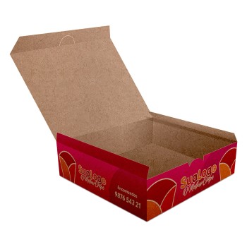 DELIVERY EMBALAGENS PARA DELIVERY PERSONALIZADAS KRAFT 250G CREPES LAMINAÇÃO INTERNA Colorido frente - 100 un.