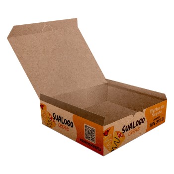 DELIVERY EMBALAGENS PARA DELIVERY PERSONALIZADAS KRAFT 250G CREPES LAMINAÇÃO INTERNA Colorido frente - 250 un.