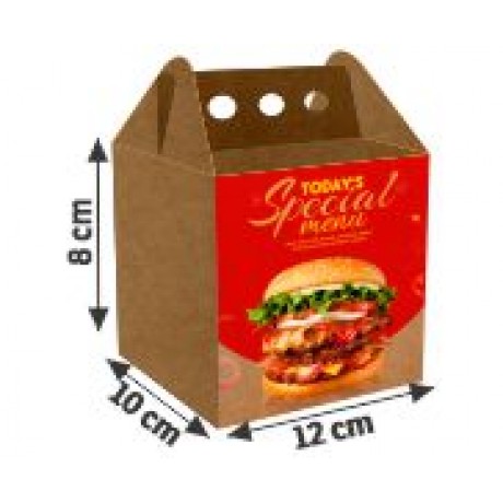 DELIVERY EMBALAGENS PARA DELIVERY PERSONALIZADAS KRAFT 250G HAMBURGUER MÉDIA Colorido frente - 100 un.