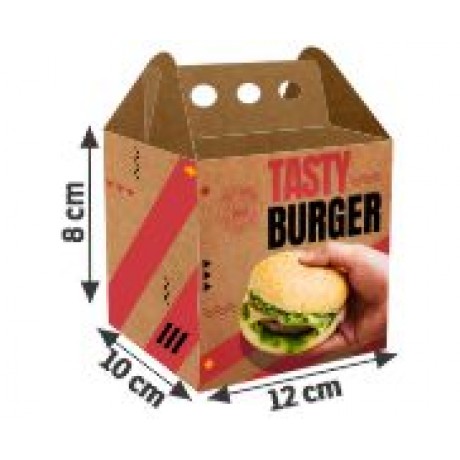 DELIVERY EMBALAGENS PARA DELIVERY PERSONALIZADAS KRAFT 250G HAMBURGUER MÉDIA Colorido frente - 250 un.