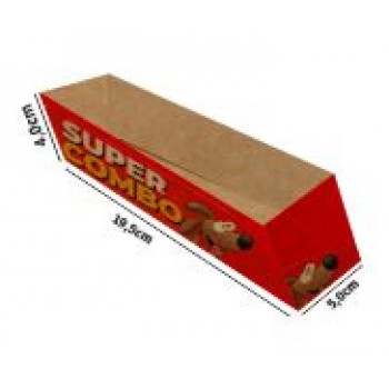 DELIVERY EMBALAGENS PARA DELIVERY PERSONALIZADAS KRAFT 250G HOT DOG E BAGUETE LAMINAÇÃO INTERNA Colorido frente - 1000 un.