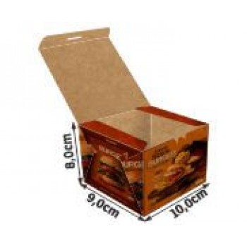 DELIVERY EMBALAGENS PARA DELIVERY PERSONALIZADAS KRAFT 250G LANCHES E SANDUICHES PEQUENA Colorido frente - 1000 un.