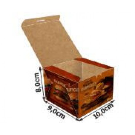 DELIVERY EMBALAGENS PARA DELIVERY PERSONALIZADAS KRAFT 250G LANCHES E SANDUICHES PEQUENA Colorido frente - 1000 un.