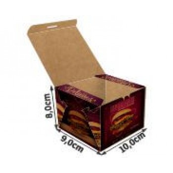 DELIVERY EMBALAGENS PARA DELIVERY PERSONALIZADAS KRAFT 250G LANCHES E SANDUICHES PEQUENA Colorido frente - 100 un.