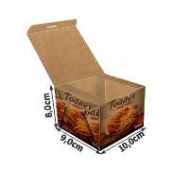 DELIVERY EMBALAGENS PARA DELIVERY PERSONALIZADAS KRAFT 250G LANCHES E SANDUICHES PEQUENA Colorido frente - 50 un.