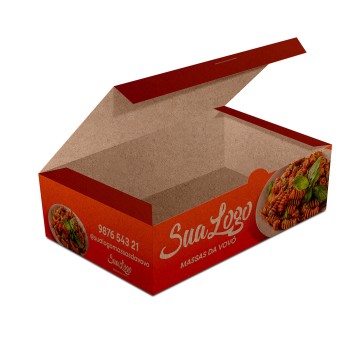 DELIVERY EMBALAGENS PARA DELIVERY PERSONALIZADAS KRAFT 250G MASSAS PEQUENA Colorido frente - 250 un.