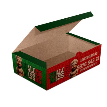 DELIVERY EMBALAGENS PARA DELIVERY PERSONALIZADAS KRAFT 250G MASSAS PEQUENA Colorido frente - 500 un.