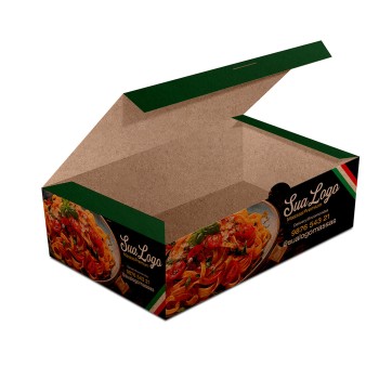 DELIVERY EMBALAGENS PARA DELIVERY PERSONALIZADAS KRAFT 250G MASSAS PEQUENA Colorido frente - 25 un.