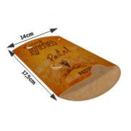 DELIVERY EMBALAGENS PARA DELIVERY PERSONALIZADAS KRAFT 250G PASTEL GRANDE Colorido frente - 50 un.