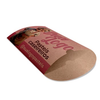 DELIVERY EMBALAGENS PARA DELIVERY PERSONALIZADAS KRAFT 250G PASTEL MÉDIA Colorido frente - 50 un.