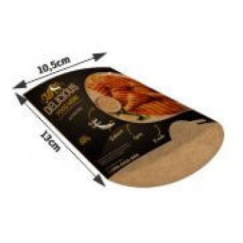 DELIVERY EMBALAGENS PARA DELIVERY PERSONALIZADAS KRAFT 250G PASTEL PEQUENA Colorido frente - 100 un.