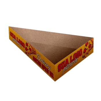 DELIVERY EMBALAGENS PARA DELIVERY PERSONALIZADAS KRAFT 250G PIZZA PEDAÇO PIZZA PARA BALCÃO Colorido frente - 500 un.