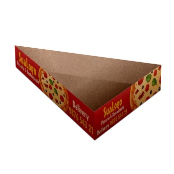 DELIVERY EMBALAGENS PARA DELIVERY PERSONALIZADAS KRAFT 250G PIZZA PEDAÇO PIZZA PARA BALCÃO Colorido frente - 25 un.