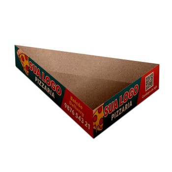 DELIVERY EMBALAGENS PARA DELIVERY PERSONALIZADAS KRAFT 250G PIZZA PEDAÇO PIZZA PARA BALCÃO Colorido frente - 1000 un.
