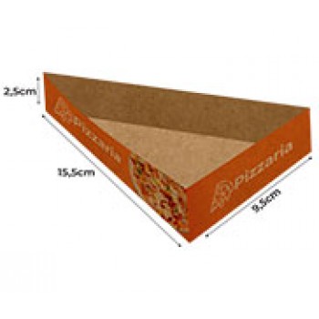 DELIVERY EMBALAGENS PARA DELIVERY PERSONALIZADAS KRAFT 250G PIZZA PEDAÇO PIZZA PARA BALCÃO Colorido frente - 100 un.