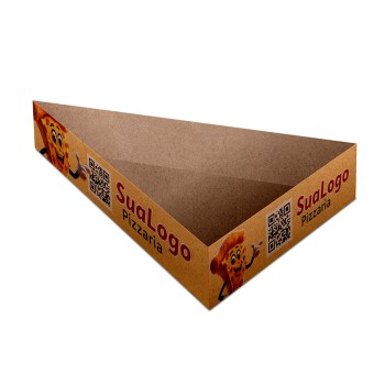 DELIVERY EMBALAGENS PARA DELIVERY PERSONALIZADAS KRAFT 250G PIZZA PEDAÇO PIZZA PARA BALCÃO Colorido frente - 100 un.