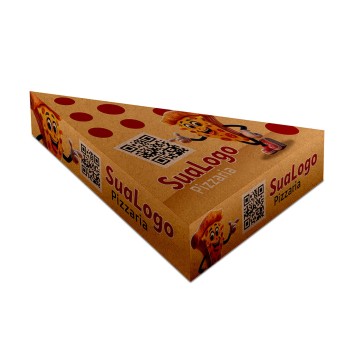 DELIVERY EMBALAGENS PARA DELIVERY PERSONALIZADAS KRAFT 250G PIZZA PEDAÇO PIZZA PARA VIAGEM Colorido frente - 25 un.