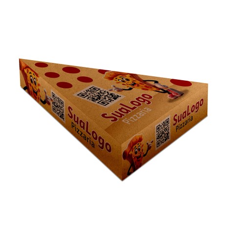 DELIVERY EMBALAGENS PARA DELIVERY PERSONALIZADAS KRAFT 250G PIZZA PEDAÇO PIZZA PARA VIAGEM Colorido frente - 25 un.
