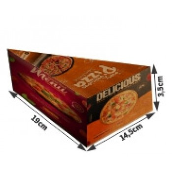 DELIVERY EMBALAGENS PARA DELIVERY PERSONALIZADAS KRAFT 250G PIZZA PEDAÇO PIZZA PARA VIAGEM Colorido frente - 100 un.