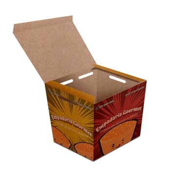 DELIVERY EMBALAGENS PARA DELIVERY PERSONALIZADAS KRAFT 250G SALGADOS PEQUENA Colorido frente - 100 un.