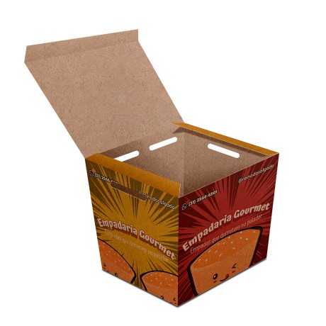 DELIVERY EMBALAGENS PARA DELIVERY PERSONALIZADAS KRAFT 250G SALGADOS PEQUENA Colorido frente - 100 un.