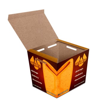 DELIVERY EMBALAGENS PARA DELIVERY PERSONALIZADAS KRAFT 250G SALGADOS PEQUENA Colorido frente - 500 un.