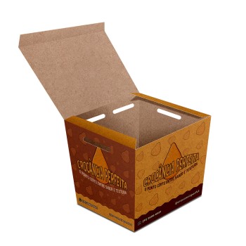 DELIVERY EMBALAGENS PARA DELIVERY PERSONALIZADAS KRAFT 250G SALGADOS PEQUENA Colorido frente - 250 un.