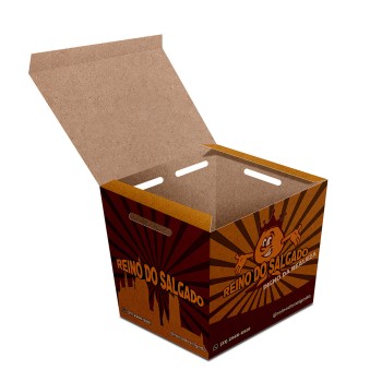 DELIVERY EMBALAGENS PARA DELIVERY PERSONALIZADAS KRAFT 250G SALGADOS PEQUENA Colorido frente - 50 un.