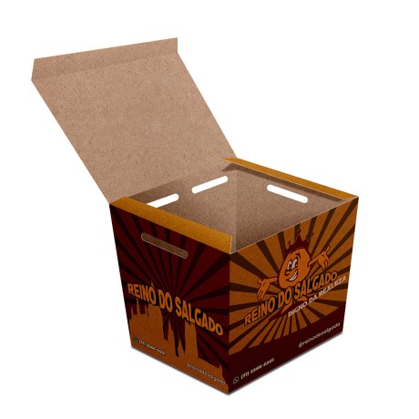 DELIVERY EMBALAGENS PARA DELIVERY PERSONALIZADAS KRAFT 250G SALGADOS PEQUENA Colorido frente - 50 un.