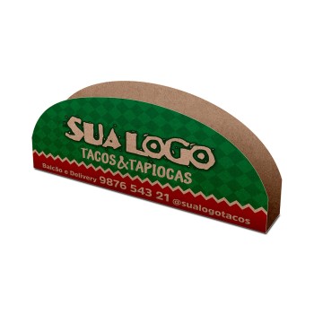 DELIVERY EMBALAGENS PARA DELIVERY PERSONALIZADAS KRAFT 250G TAPIOCA E TACO LAMINAÇÃO INTERNA Colorido frente - 50 un.