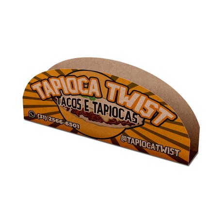 DELIVERY EMBALAGENS PARA DELIVERY PERSONALIZADAS KRAFT 250G TAPIOCA E TACO LAMINAÇÃO INTERNA Colorido frente - 25 un.