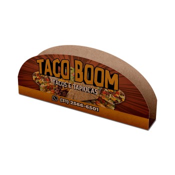 DELIVERY EMBALAGENS PARA DELIVERY PERSONALIZADAS KRAFT 250G TAPIOCA E TACO LAMINAÇÃO INTERNA Colorido frente - 100 un.