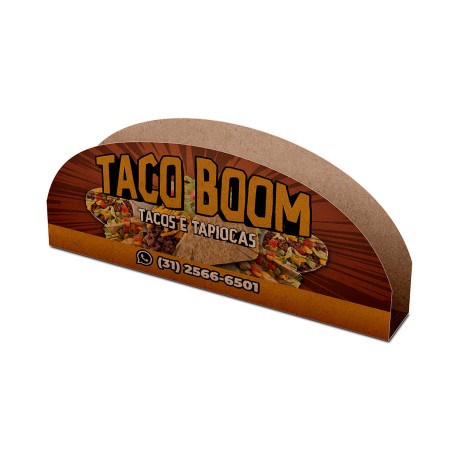 DELIVERY EMBALAGENS PARA DELIVERY PERSONALIZADAS KRAFT 250G TAPIOCA E TACO LAMINAÇÃO INTERNA Colorido frente - 100 un.