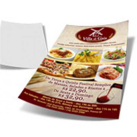 DELIVERY PANFLETO COUCHÊ 90G SEM VERNIZ 300X420MM Colorido frente - 2500 un.