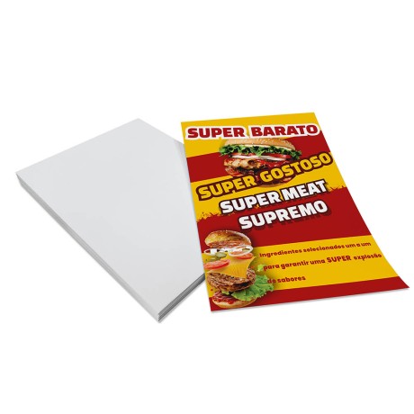 DELIVERY PANFLETOS, FLYERS E FOLHETOS COUCHÊ 90G SEM VERNIZ 300X420MM Colorido frente - 200 un.