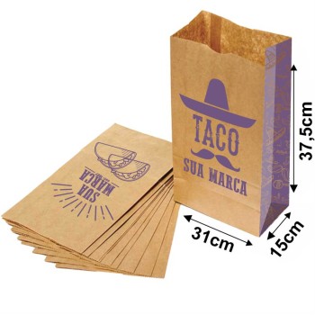 DELIVERY SACO KRAFT 1X0 TAMANHO G 310X375MM Preto e branco frente - 3000 un.