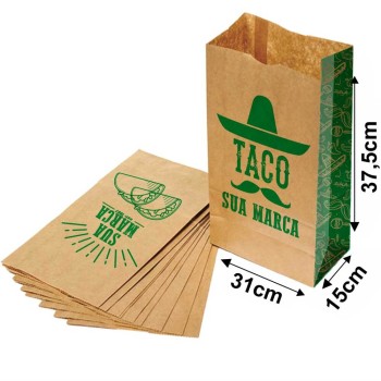 DELIVERY SACO KRAFT 1X0 TAMANHO G 310X375MM Preto e branco frente - 5000 un.