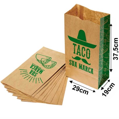 DELIVERY SACO KRAFT 1X0 TAMANHO GG 290X375MM Preto e branco frente - 5000 un.