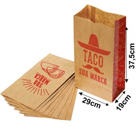 DELIVERY SACO KRAFT 1X0 TAMANHO GG 290X375MM Preto e branco frente - 20000 un.