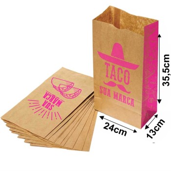 DELIVERY SACO KRAFT 1X0 TAMANHO M 240X355MM Preto e branco frente - 10000 un.