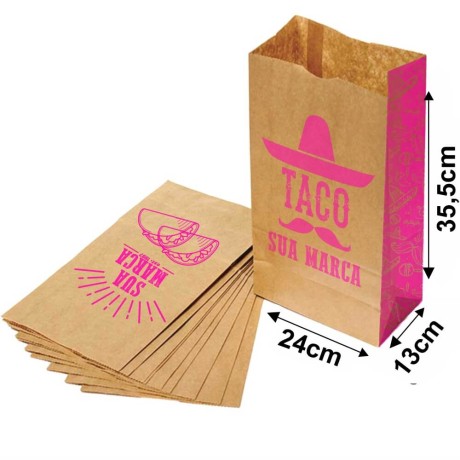 DELIVERY SACO KRAFT 1X0 TAMANHO M 240X355MM Preto e branco frente - 10000 un.