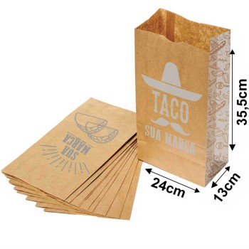 DELIVERY SACO KRAFT 1X0 TAMANHO M 240X355MM Preto e branco frente - 3000 un.