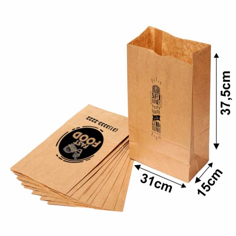 DELIVERY SACO KRAFT PERSONALIZADO 1X0 TAMANHO G 310X375MM