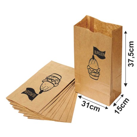 DELIVERY SACO KRAFT PERSONALIZADO 1X0 TAMANHO G 310X375MM