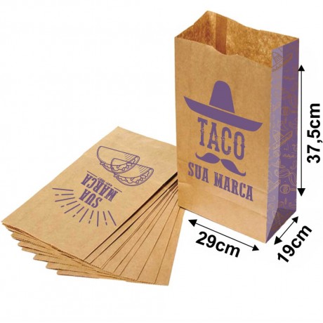 DELIVERY SACO KRAFT PERSONALIZADO 1X0 TAMANHO GG 290X375MM Preto e branco frente - 3000 un.